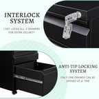 Letaya 3 Drawer Mobile File Cabinet - Image 6