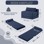Tiita Folding Sofa Bed Chair, 4-Fold Convertible Sleeper Chair - Image 2