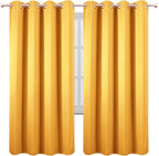 Blackout Curtains 66 x 72 Inch Long Yellow Curtains Set of 2 Panels Room - Image 2