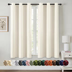 MIULEE Blackout Curtains for Bedroom 2 Panels 40 x 63 Inch Long Birch | Thermal by MIULEE