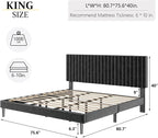 HAOARA King Size Bed Frame, King Size Platform Bed Frame and Velvet Upholstered - Image 2