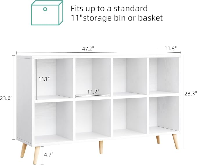 8-Cube Bookshelf 2 Tier Modern Bookcase - Image 3