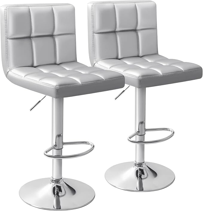 Homall Bar Stools Modern PU Leather Adjustable Swivel Barstools, Armless by Homall