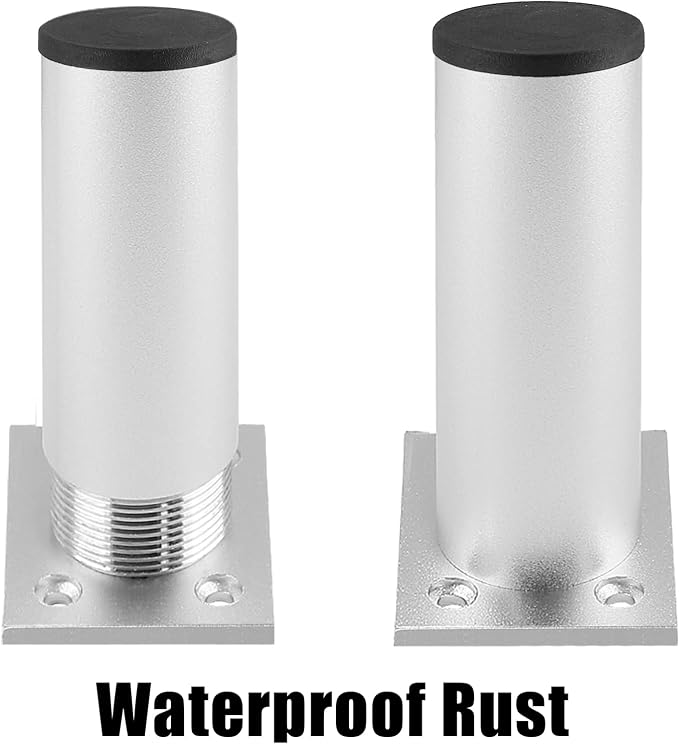Set of 4 Furniture Legs 4 Inch, Adjustable Aluminum Alloy Cabinet Legs - Image 4