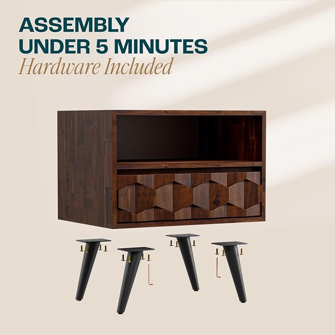 Bme Georgina Solid Wood Nightstand - Image 5