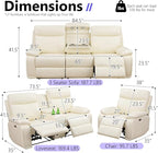 Power Leather Recliner Sofa Chair, Living Room Furniture Sets, Breathing - Image 2
