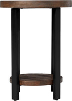 Alaterre Furniture Pomona Living Room 2-Tier Solid Wood Small Round End Table - Image 4