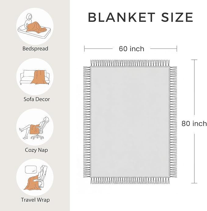 LUTBM Boho Throw Blanket for Bed 100% Cotton Ultra Soft Rustic Quilt Summer - Image 8