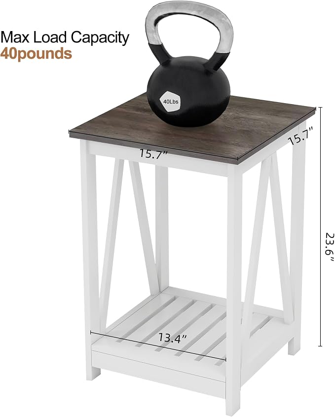 Farmhouse Square End Table, Accent Side Table - Image 2