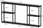 WOHOMO Black Console Table, 3-Tier Small Entryway Table, Long Sofa Table - Image 2