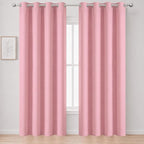 Blackout Curtains 66 x 84 inch/Pink Curtains Set of 2 Panels/Thermal Insulated by Lemomo