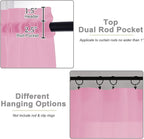 Pink Valances for Windows, Modern Solid Mini Small Window Curtains for Cafe - Image 4