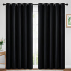 Yakamok Room Darkening Curtains 70x84 inch Length Black-Living Room | 2 panels by Yakamok