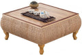 Japanese-Style Rattan Floor Table by Unknown