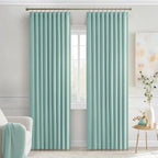 MIULEE Aqua Back Tab Blackout Curtains 52x90 Inch Long 2 Panels Set | Rod - Image 9