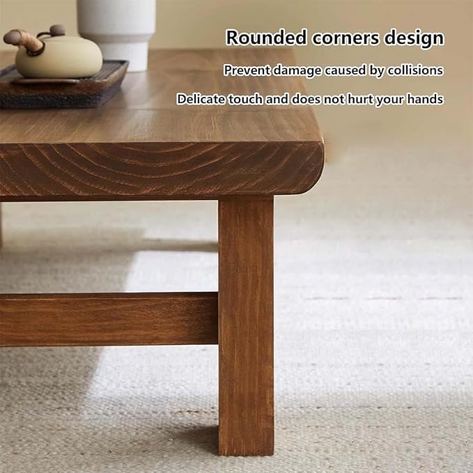 Japanese Floor Table, Low Coffee Table, Japanese Coffee Table, Solid Wood - Image 3