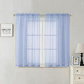 Denim Blue Sheer Curtains 54 Inch Length 2 Panels, Voile Light Filtering by Lecloud