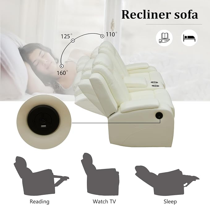 Leather Power Recliner Sofa Set - Image 4