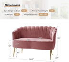 HULALA HOME Modern Velvet Loveseat Sofa - Image 2