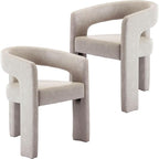 BESTANO Set of 2 Modern PU Leather Upholstered Dining Chairs by BESTANO