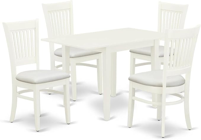 East West Furniture NDVA5-LWH-C 5 Piece Modern Dining Table Set Includes a by EastWestFurniture