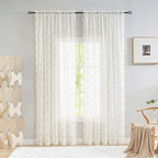 YJ YANJUN Vintage Lace Curtains 108 inches Long 2 Panels Set French Country by YJYANJUN