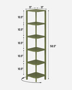 TUTOTAK Corner Shelf with LED Light, 6-Tier Corner Bookshelf - Image 2