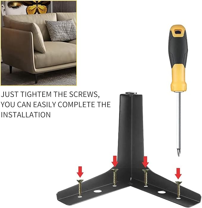 AODIOU Furniture Legs Metal feet: Couch Legs 6 Inch Sofa Cabinet Legs - Image 6