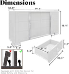 AMERLIFE 54" W High Gloss 6 Drawers Dressers - Image 2