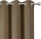 Brown Thermal Blackout Curtains/42 x 95 Inch/Set of 2 Panels Room Darkening - Image 6