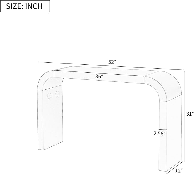 52'' Console Table Sofa Table Entryway Table, Modern Minimalist Console Table - Image 2