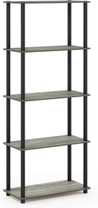 Furinno TURN-N-TUBE Storage Shelves, 5-Tier Book Shelf, Corner Shelf, Toolless - Image 5