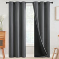 SimpleHome Grey 100% Blackout Curtains Room Darkening Living Room 84 Inch | by SimpleHome