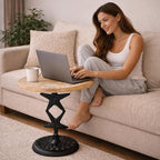 Side Tables-Hand Carved Vintage Boho Folding End Tables - Image 5