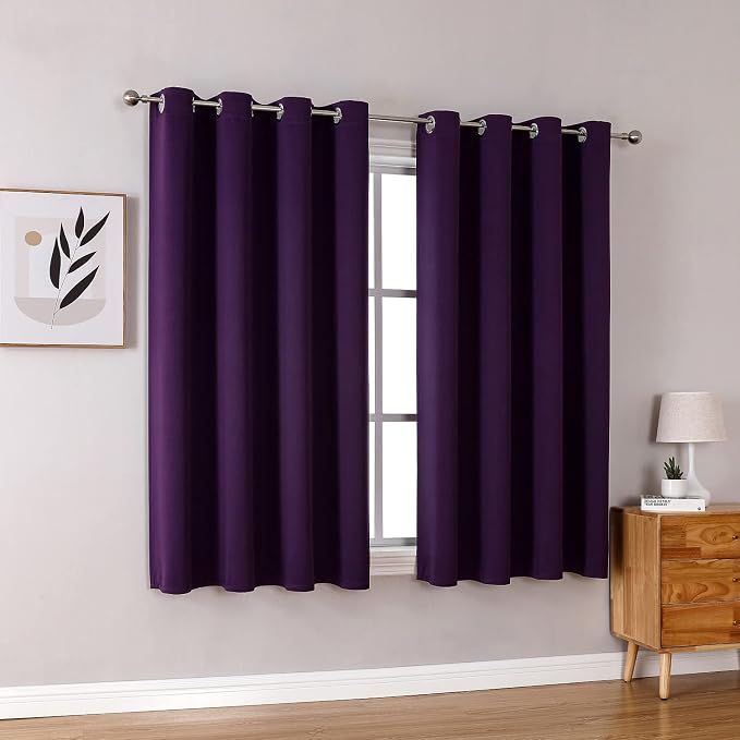 ChrisDowa Blackout Curtains for Bedroom and Living Room 63 Inches Long | 2 - Image 6