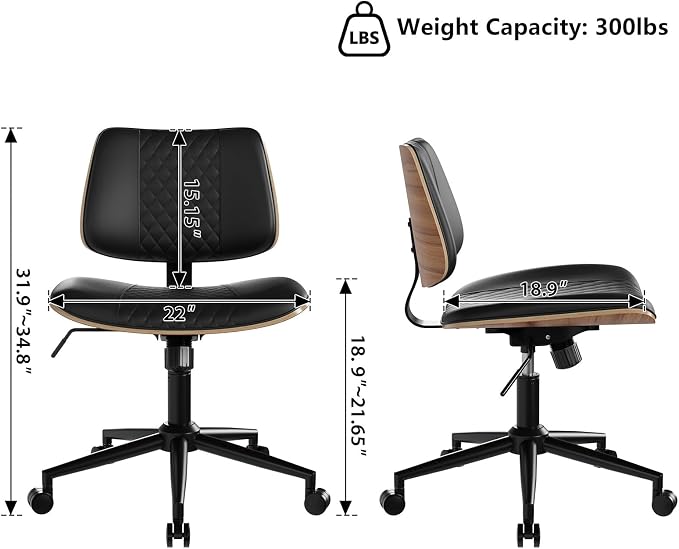 Modern Armless Office Chair - Image 2
