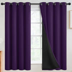SimpleHome Purple 100% Blackout Curtains Room Darkening Living Room 63 Inch | by SimpleHome
