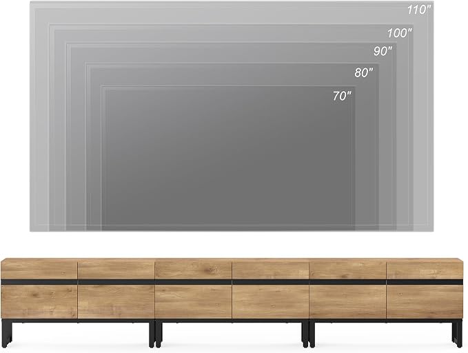 WAMPAT Modern TV Stand for 32-110 Inch TVs, Wood Entertainment Center - Image 4