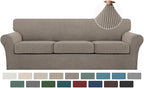 Turquoize 4 Piece Sofa Covers for 3 Cushion Couch Sofa Slipcover Soft Couch by Turquoize