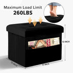 LINMAGCO Storage Ottoman Folding Foot Stool Foot Rest - Image 2