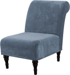 H.VERSAILTEX Armless Accent Chair Covers Thick Velvet Armless Chair Slipcovers by HVERSAILTEX