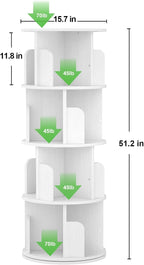 Aheaplus Rotating Bookshelf, Small Corner Bookshelf - Image 3