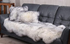 HUAHOO Premium Genuine Sheepskin Rug White Grey Real Australia Sheepskin - Image 6