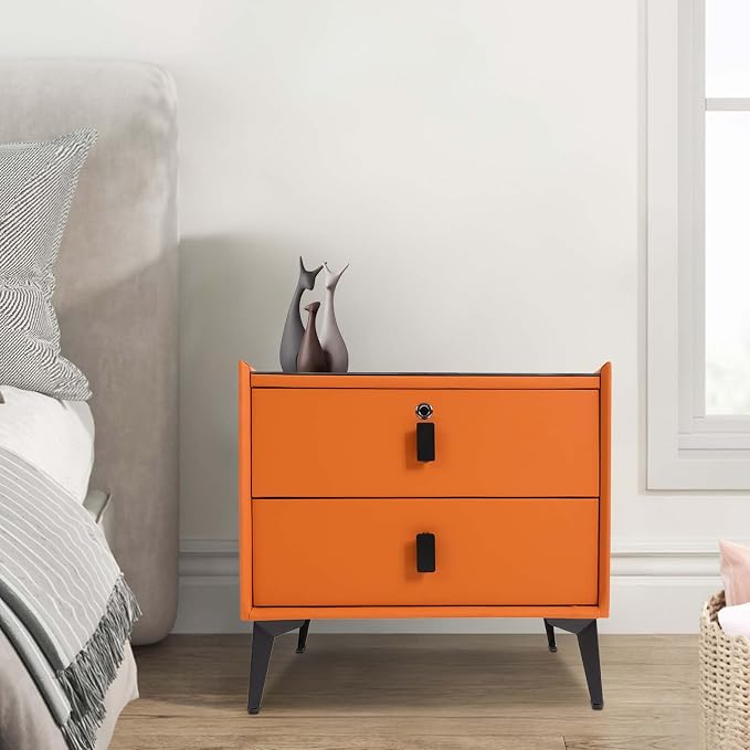 Smart Nightstand w/Fingerprint Lock Drawers, Smart Bedside Table w/USB Charging - Image 6