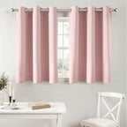 MIULEE Blackout Curtains for Bedroom 2 Panels 40 x 36 Inch Long Pink | Thermal by MIULEE