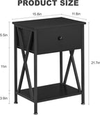 VECELO Nightstands Set of 2, Modern Bedside End Tables, Night Stands - Image 3