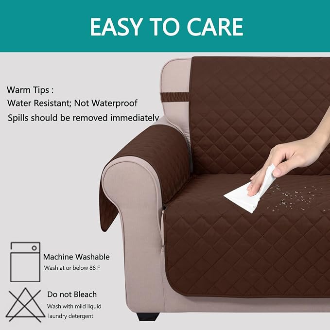 U-NICE HOME Reversible Oversized 28''Chair Covers, Pet Friendly, Elastic Straps - Image 4