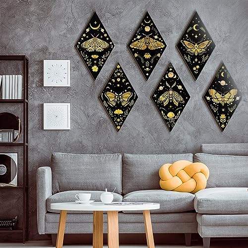 Sintuff 6 Pcs Halloween Gothic Butterfly Witch Wall Decor Art - Image 3