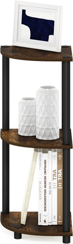 Furinno TURN-N-TUBE Corner Shelf, 3-Tier Corner Bookshelf, Display Storage - Image 4