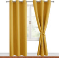 Blackout Curtains for Bedroom, Mustard Yellow 38 x 84 Inch 2 Panels | Thermal by Hiasan